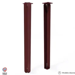 Lot de 2 pieds DECO-GEM pour table mange debout en acier finition époxy red brown métallisé à visser, H.86 cm