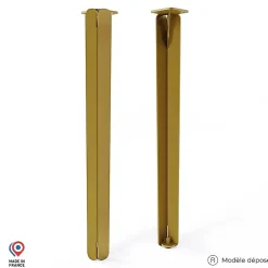 Lot de 2 pieds DECO-GEM pour table haute en acier finition époxy doré à visser, H.71 cm