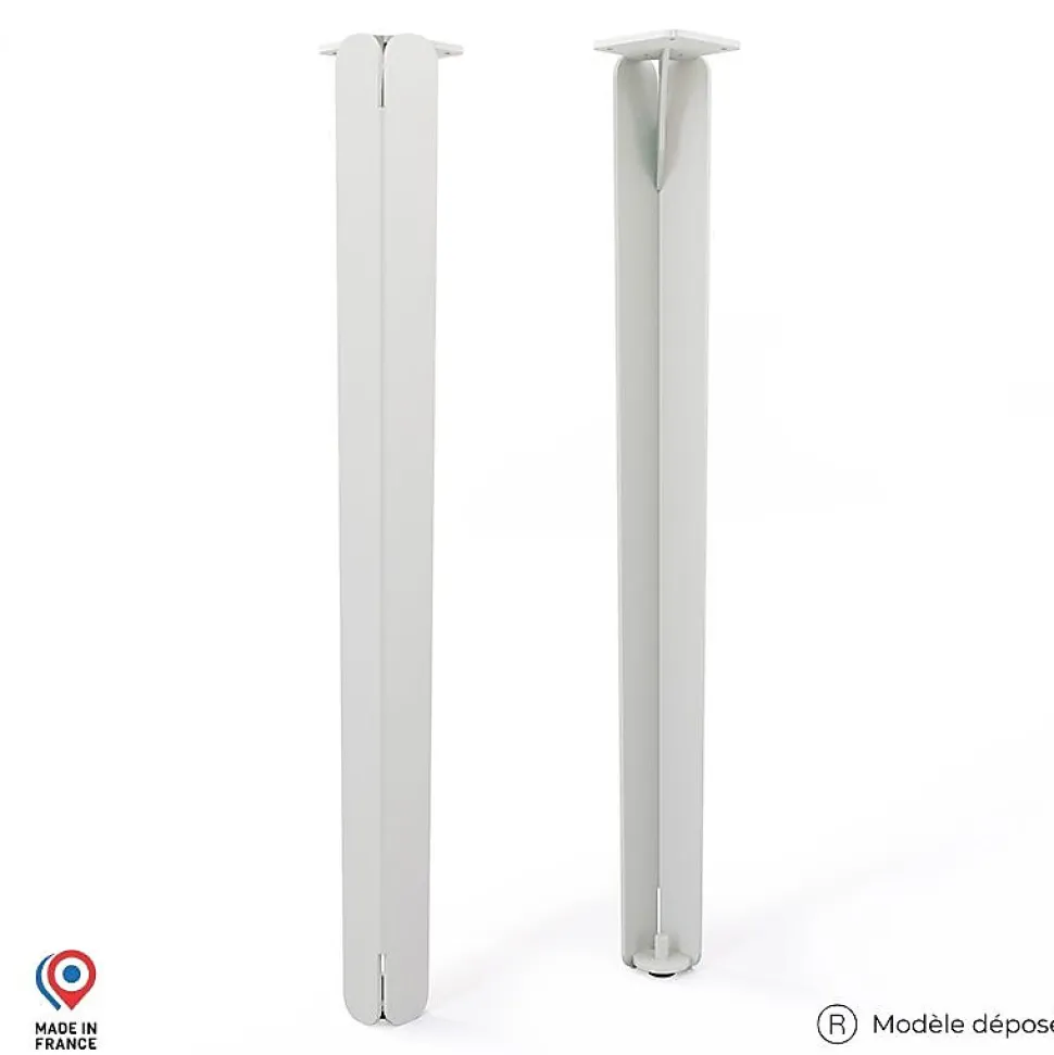 Lot de 2 pieds DECO-GEM pour table mange debout en acier finition époxy blanc à visser, H.86 cm