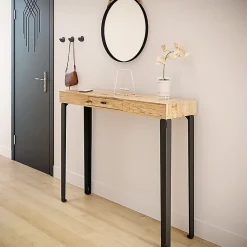 Lot de 2 pieds DECO-GEM pour table mange debout en acier finition époxy blanc à visser, H.86 cm