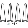 Lot de 4 pieds épingle 40,5 cm pour table noir design industriel