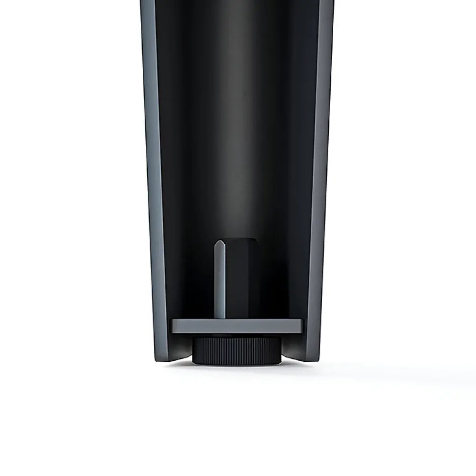 Lot de 2 pieds profilés DECO-GEM pour table mange debout en acier finition époxy noir à visser, H.86 cm