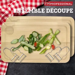 Lot de 2 Planches à découper et 4 éplucheurs à légumes FM Professional Gourmet édition