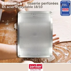 Lot de 2 plaques à pâtisserie perforées en aluminium Zenker Special Cooking