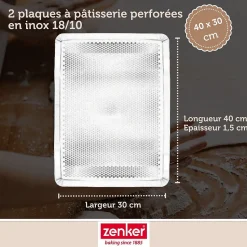 Lot de 2 plaques à pâtisserie perforées en aluminium Zenker Special Cooking