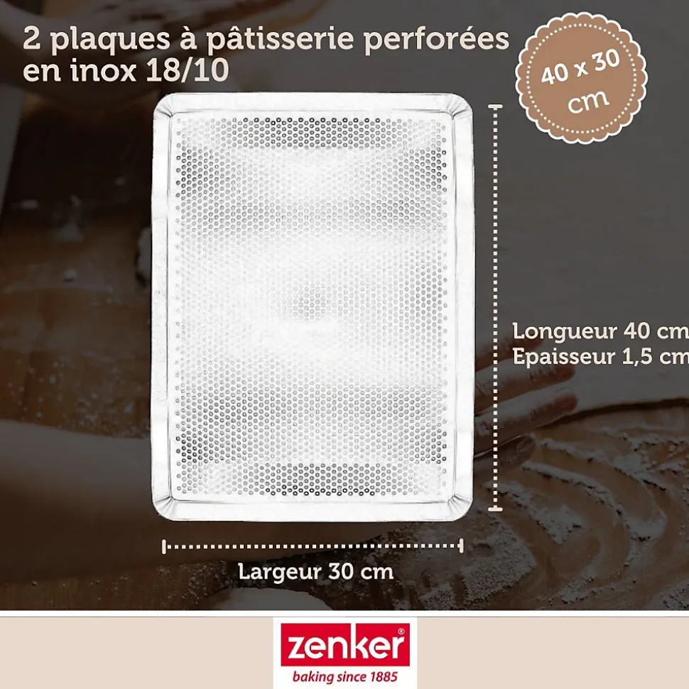 Lot de 2 plaques à pâtisserie perforées en aluminium Zenker Special Cooking