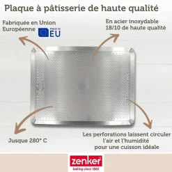 Lot de 2 plaques à pâtisserie perforées en aluminium Zenker Special Cooking