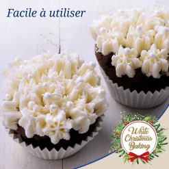 Lot de 4 poches à douille et embout flocon de neige en inox Dr.Oetker Baker Edition