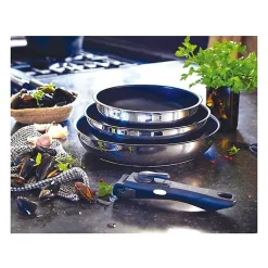 Lot de 3 poeles - BAUMALU - Comete - 20 / 24 / 28 cm - Manche amovible - Acier inoxydable