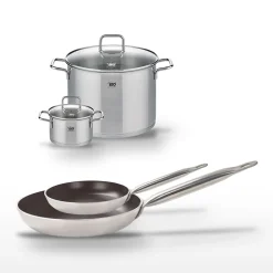 Lot de 2 Poêles 24/32 cm céramique Elo Bistro Line et 2 Faitouts 16/26 cm Elo Citrin