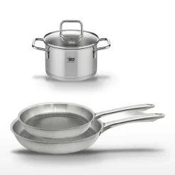 Lot de 2 Poêles 24/28 cm Elo Relief Passion et Faitout 12 cm