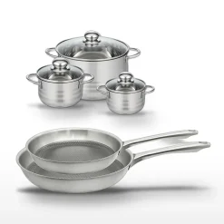 Lot de 2 poêles 24/28 cm et 3 faitouts 12/14/24 cm Elo Relief Passion