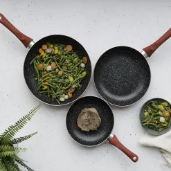 Lot de 3 poêles antiadhésives 20/24/28cm rouge Livoo MEN124RC