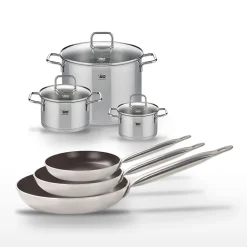 Lot de 3 Poêles 24/28/32cm Elo Bistro Line et 3 Faitouts 16/20/26cm