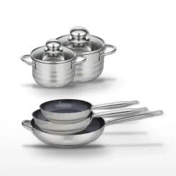 Lot de 3 Poêles céramique 24/28/32 cm Elo Profi Therm Platinum et 2 Faitouts Elo Brillant