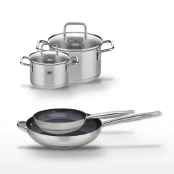 Lot de 2 Poêles Elo Profi Therm Platinum 24/32cm et 2 Faitouts Elo Citrin 12/16cm