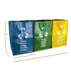 Lot de 3 sacs de tri réutilisables pour recyclage des déchets - 130 L - Linxor