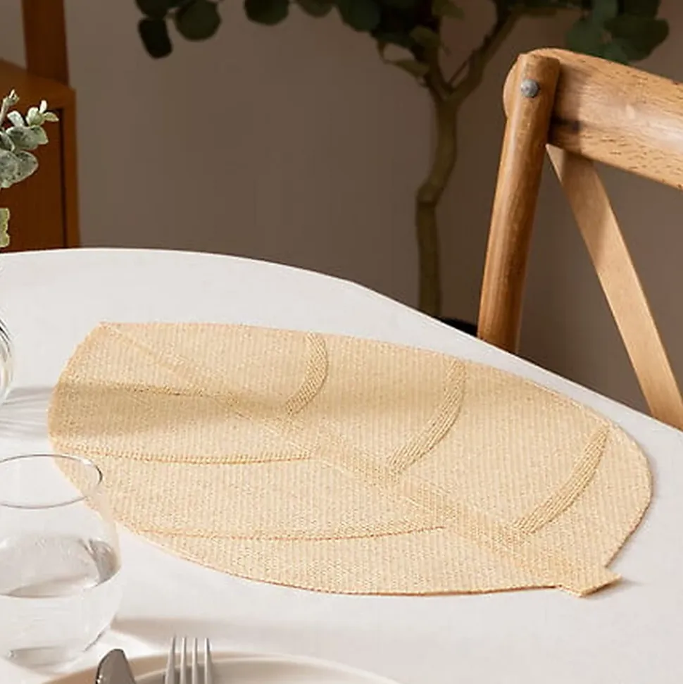 Lot de 6 sets de table motif feuille