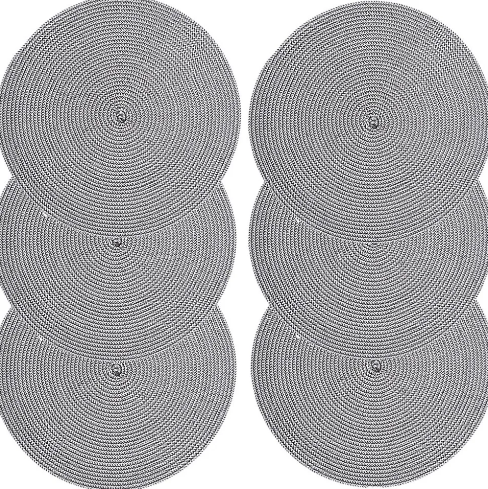 Lot de 6 sets de table rond tressés en polypropylène