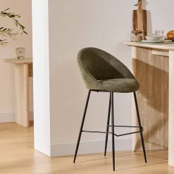 Lot de 2 Tabouret de bar Amago vert cèdre 54x52cm - Atmosphera
