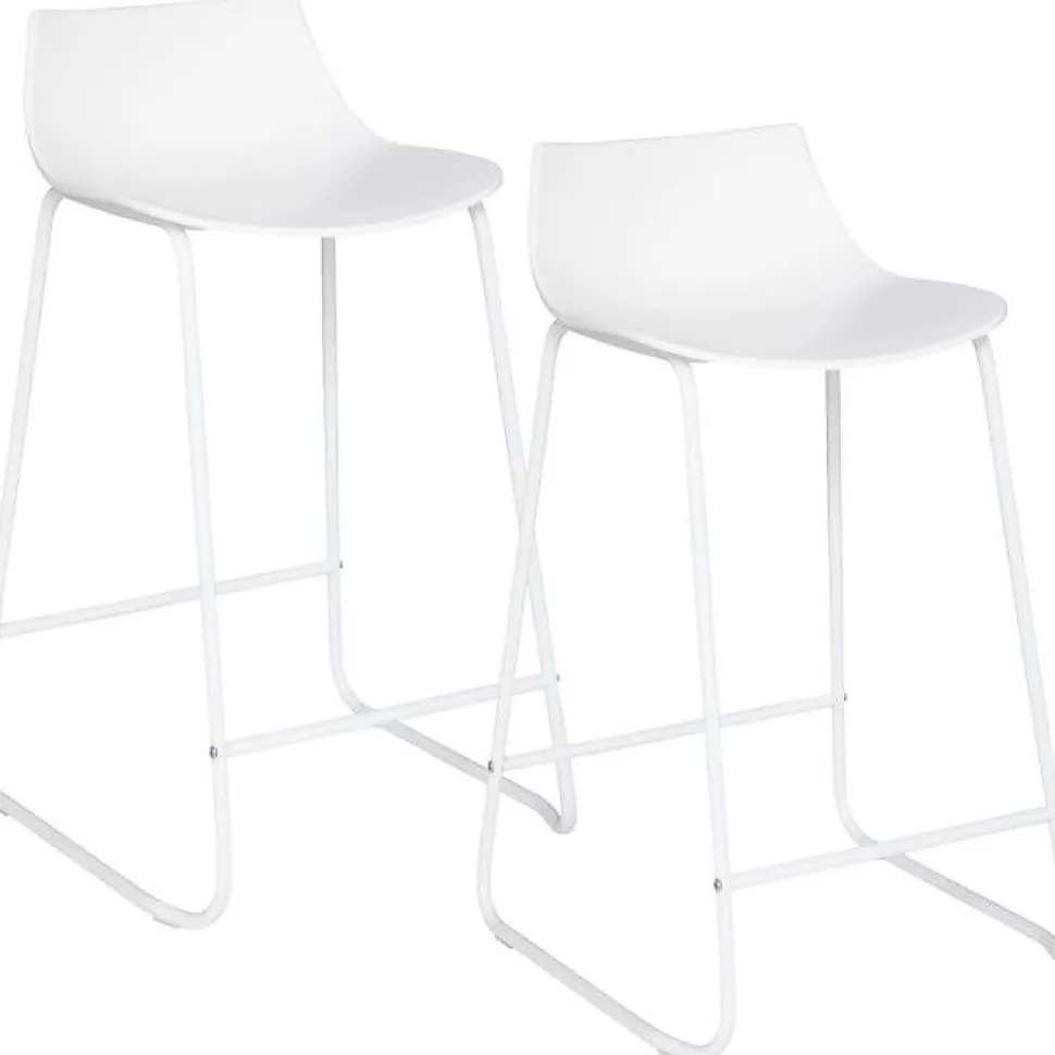 Lot de 2 tabourets bar Design "Otac" Atmosphera - Blanc