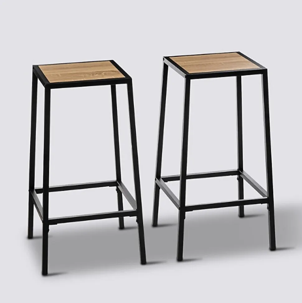 Lot de 2 tabourets bar effet chêne naturel Aliaj - 5Five