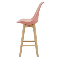 Lot de 2 Tabourets de Bar Lublin Similicuir Hêtre 105 x 48 x 58 cm Rose en.casa