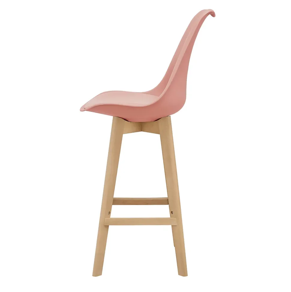 Lot de 2 Tabourets de Bar Lublin Similicuir Hêtre 105 x 48 x 58 cm Rose en.casa
