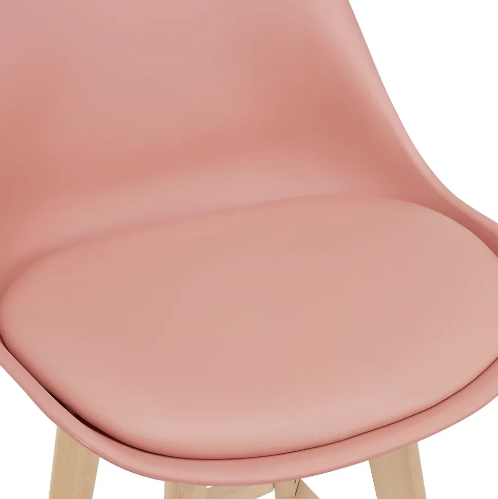 Lot de 2 Tabourets de Bar Lublin Similicuir Hêtre 105 x 48 x 58 cm Rose en.casa