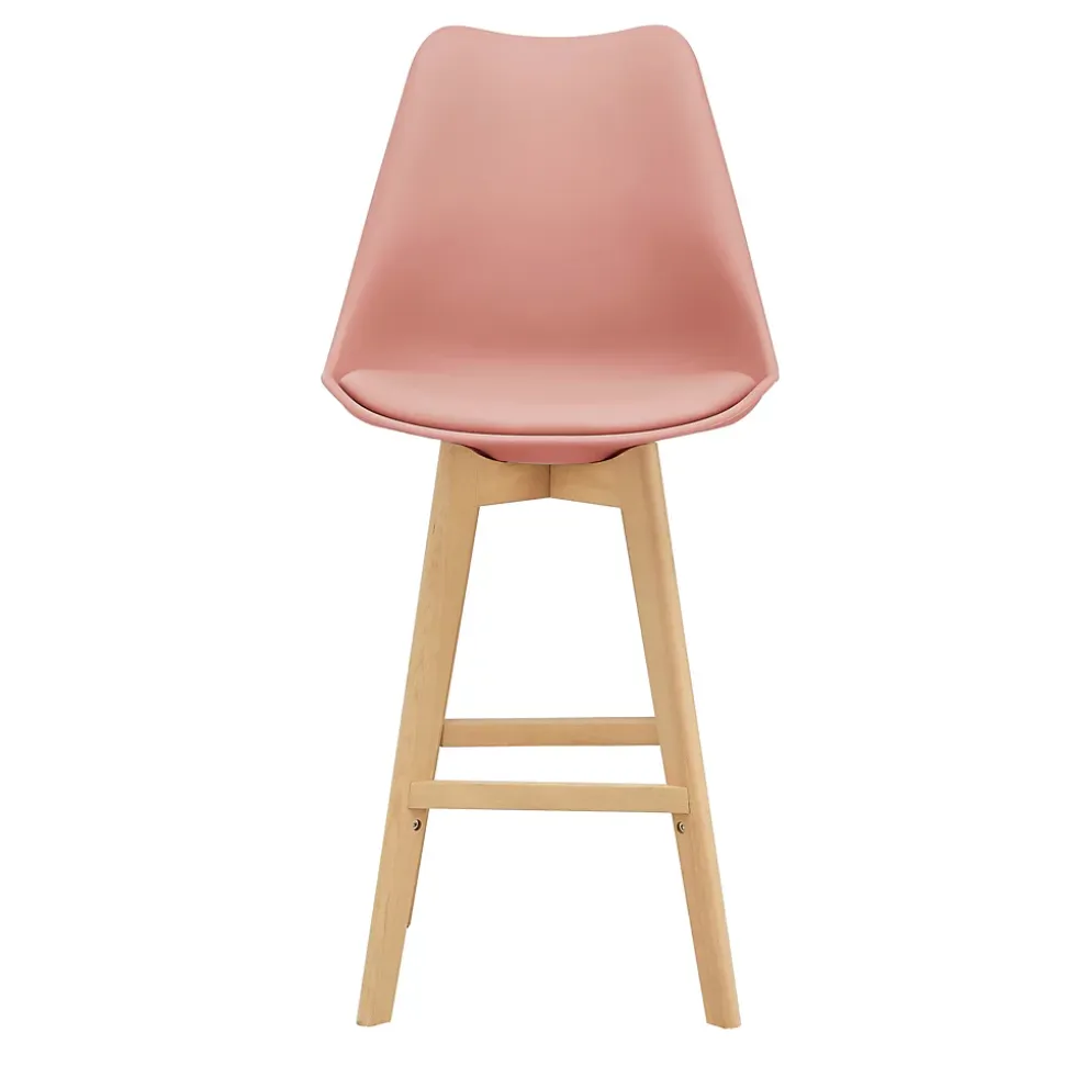 Lot de 2 Tabourets de Bar Lublin Similicuir Hêtre 105 x 48 x 58 cm Rose en.casa