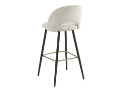 Lot de 2 tabourets de bar en velours côtelé et métal - Crème - FINCHY