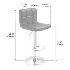 Lot de 2 tabourets de bar blanc MIKE - HAPPY GARDEN