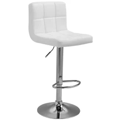 Lot de 2 tabourets de bar blanc MIKE - HAPPY GARDEN