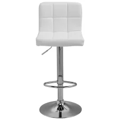 Lot de 2 tabourets de bar blanc MIKE - HAPPY GARDEN