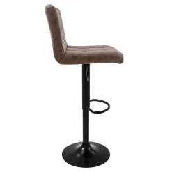 Lot de 2 tabourets de bar rembourrées en simili marron chaise hauteur réglable