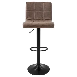 Lot de 2 tabourets de bar rembourrées en simili marron chaise hauteur réglable