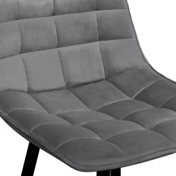 Lot de 4 tabourets de bar MADY en velours mix color bleu, gris clair, gris foncé, jaune