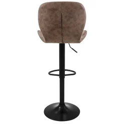 Lot de 4 tabourets de bar rembourrées en simili marron hauteur réglable 59-79 cm