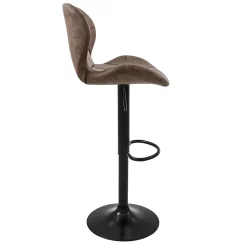 Lot de 4 tabourets de bar rembourrées en simili marron hauteur réglable 59-79 cm