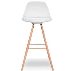 Lot de 4 tabourets de bar SARA blanc
