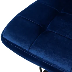 Lot de 4 tabourets de bar rembourrées en velours bleu chaise réglable en hauteur