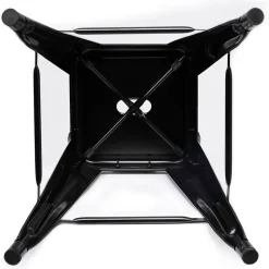 Lot de 4 tabourets de bar LENY métal noir mat et dossier aspect brut factory