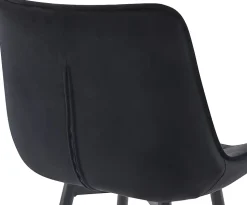 Lot de 2 tabourets de bar Dartford, Chaise de bar rembourrée, Structure métallique Noir/Velours