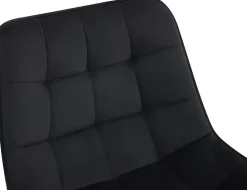 Lot de 2 tabourets de bar Dartford, Chaise de bar rembourrée, Structure métallique Noir/Velours