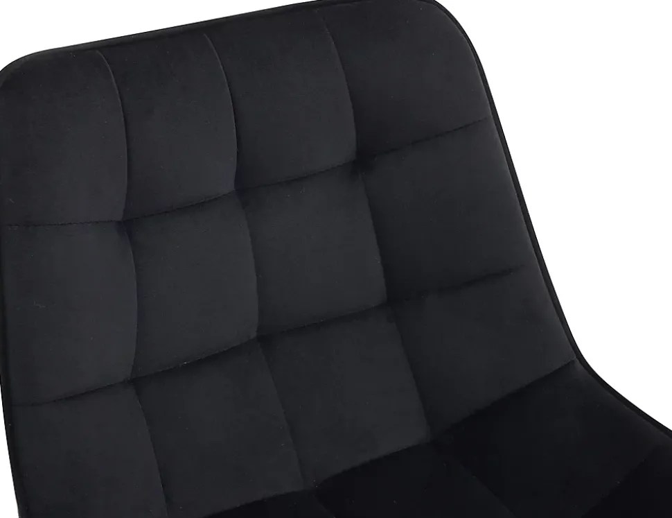 Lot de 2 tabourets de bar Dartford, Chaise de bar rembourrée, Structure métallique Noir/Velours