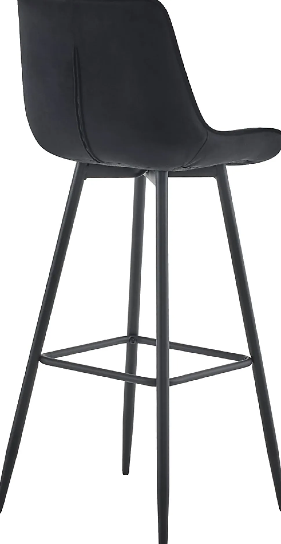 Lot de 2 tabourets de bar Dartford, Chaise de bar rembourrée, Structure métallique Noir/Velours