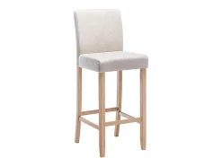 Lot de 2 tabourets de bar - Tissu - Beige - ROVIGO