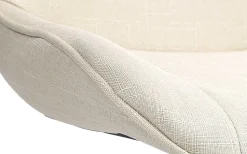 Lot de 2 tabourets de bar Vonore Tissu, réglable en hauteur, pivotant à 360 degrés, avec repose-pieds Crème/Chrome