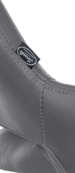 Lot de 2 tabourets de bar Milet similicuir, Chaise de bar pivotante avec repose-pieds et dossier Métalchromé/Gris