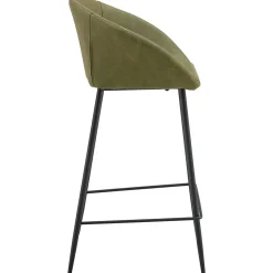 Lot de 2 tabourets de bar en simili vert ACHILLE - HAPPY GARDEN